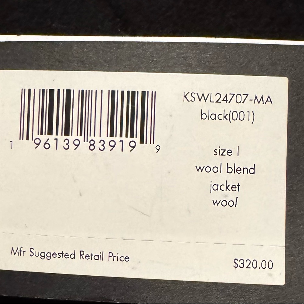 Kate Spade Black wool Fur Collar Coat size large ike new - Picture 11 of 12